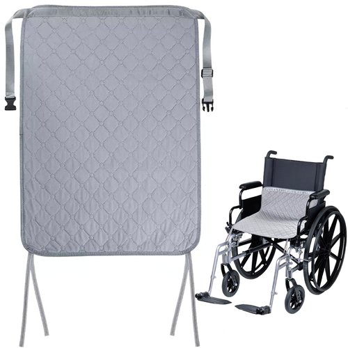 MatFirsmo Wheelchair Waterproof Chair Pads for Incontinence, Washable Anti-Slip Wheelchair Pads for Seat with Adjustable Strap, Reusable Highly Absorbent Wheelchair Seat Cover Pad 27.5" x 19.68"