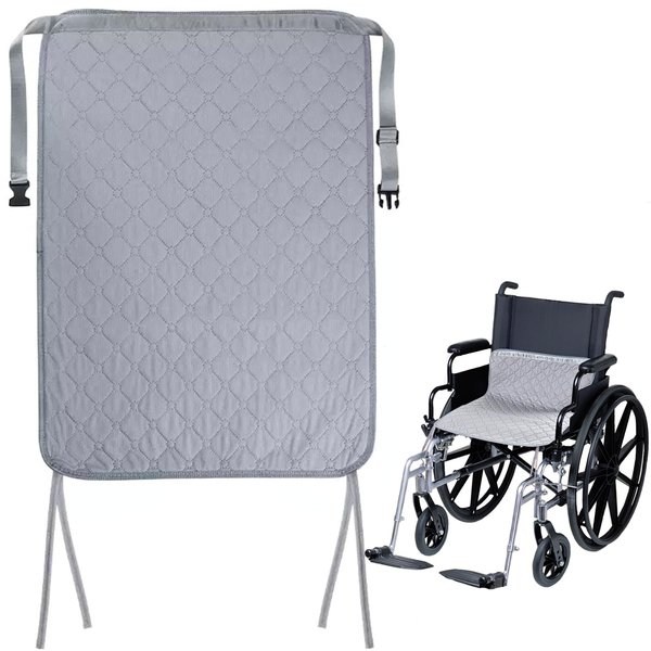 MatFirsmo Wheelchair Waterproof Chair Pads for Incontinence, Washable Anti-Slip Wheelchair Pads for Seat with Adjustable Strap, Reusable Highly Absorbent Wheelchair Seat Cover Pad 27.5" x 19.68"