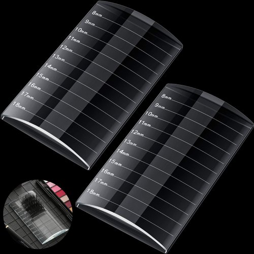 2 Pieces Eyelash Pallet Eyelash Extension Tray Crystal Pallet Bigger Size Glass Pallet Lashes False Lash Tray Strip Adhesive Glue Holder for Eyelash Extensions, 4.13 x 2.36 x 0.47 Inch