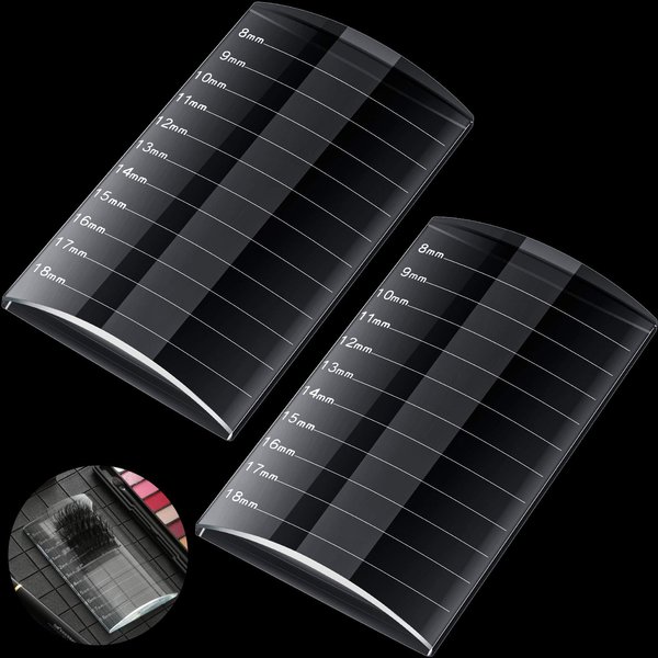 2 Pieces Eyelash Pallet Eyelash Extension Tray Crystal Pallet Bigger Size Glass Pallet Lashes False Lash Tray Strip Adhesive Glue Holder for Eyelash Extensions, 4.13 x 2.36 x 0.47 Inch