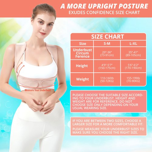 SHAPERKY Posture Corrector for Women and Men, Adjustable Upper Back Brace for Posture Hunchback Support and Providing Pain Relief from Neck, Shoulder, and Upper Back (Small/M)