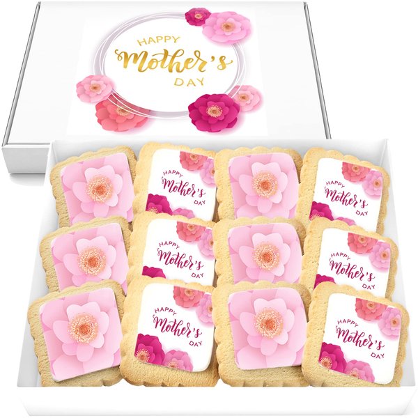 Mothers Day Cookies Gift Basket for Mom for wife from daughter Son | Individually Wrapped | 12 Pack | Nut-Free | Kosher Dairy