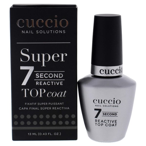 Cuccio Colour Super 7 Second Nail Top Coat - Super Quick Drying Formula - Creates A High Gloss Finish With Incredible Long-Lasting Durability - Formulated With Super Seal Technology - 0.43 Oz