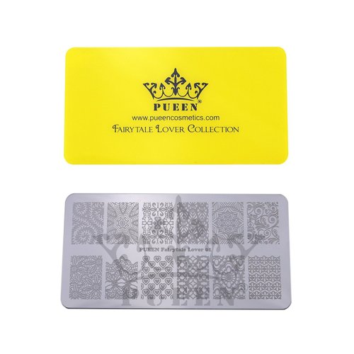 PUEEN Nail Art Stamping Plate - Fairytale Lover 01-125x65mm Unique Nailart Polish Stamping Manicure Image Plates Accessories Kit-BH000557