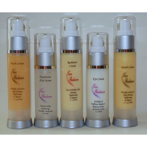 True Radiance Best Lineless Eye Cream Reduces Crows Feet, Dark Circles and Puffinesss. Anti-wrinkle and More. 10% Reguage, 10% Syncoll, 8% Pepha-tight, Dmae. Paraben Free. 1/2 Oz Eye Cream