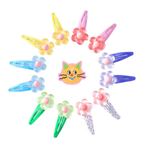 AACKS Girls12 Pcs Flower Hair Clips Cute Hair Clips Metal Snap Girls Women Flower Hairpins Flower Hair Barrettes Flower Hair Accessories