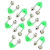 Wingsflying 10 Pcs Fishing Rod Extra Loud Alarm Dual Alert Bell Green Silver Tone