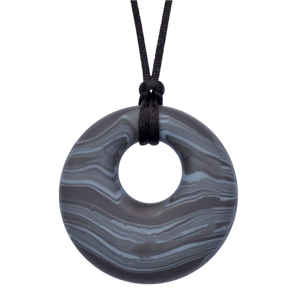 Munchables Scribbles Sensory Chew Necklace – Chewy Fidget Toy for Adults, Teens, Boys and Girls (Gray)