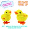 Liberty Imports 12 Pack Wind-Up Chicks - Fluffy Jumping Chicken Ducklings Bulk Wind Up Novelty Easter Party Favors Kids Toys