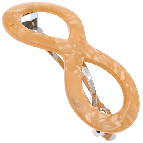 Camila Paris CP3274 French Hair Barrette Clip for Girls, Handmade, Peach, Strong Hold Grip Hair Clips for Women, No Slip and Durable Styling Girls Hair Accessories, Made in France
