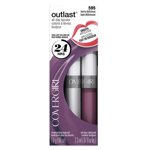 COVERGIRL Outlast All-Day Moisturizing Lip Color Berry Delicious 595, .13 oz (packaging may vary)