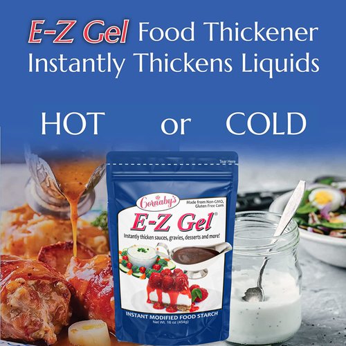 Cornaby's E-Z Gel Instant Food Thickener, 16oz. (Pack of 1) | Gluten-Free, Non-GMO, All-Natural, Instant Food Starch Granules For Thickening Sauces, Soups, Gravy, Desserts, Salad Dressing, and More!