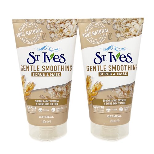 Face Scrub Gentle Smoothing Oatmeal for Acne Control Facial Cleanser with an Exfoliating Scrub - 5 Fl Oz (Pack of 2)