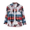 VIEWON Men's Casual Aztec Print Button Down Woolen Long Sleeve Lightweight Lapel Western Shacket Jacket Coat Red L