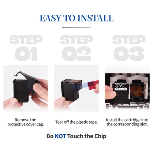 INKCLOUD Remanufactured 67xl Black High-Yield Black Ink Cartridge Compatible with HP 67 67XL for 2700 2700e 2752 2752e 2755 2755e 4100 4152e 4155 4155e 6000 6055e 6055 6452 6458e 6455 6455e Printer