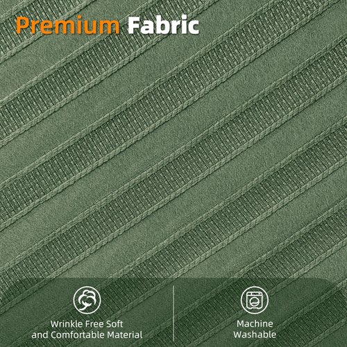 Seasonwood Boho Green Shower Curtain for Bathroom 72 X 72 Inches Textured Vertical Stripe Tassel Shower Curtain Farmhouse Minimalist Cute Shower Curtain Green