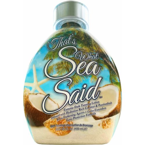That’s What Sea Said Tanning Lotion Accelerator - For Indoor Tanning Beds and Outdoor Sun Tan - Safe for Face, Body and Tattoos - With Coconut Oil - No Bronzer
