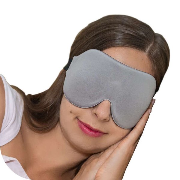 ComfyMed® Sleep Mask CM-EM17 - Best Night and Travel 3D Eye Mask for Men and Women (Grey)