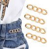 4PCS Reusable Pant Clips for Waist Tightener, Gold Jean Clips to Tighten Waist No-Sewing Pant Tightener Metal Button Pins for Loose Jeans