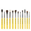 Bdellium Tools Professional Makeup Brush Travel Series - Eyes 12pc. Brush Set with Roll-Up Pouch
