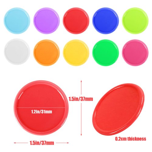 Wpxmer 250 PCS Poker Card Game Chips, 37mm Plastic Poker Chips Bulk, Learning Counters Disks Chip for Math Counting, 10 Colors