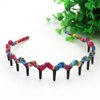 5PCS Zig Zag Wrapped Cloth Headband Plastic Sharks Tooth Hair Comb Hair Hoop Headwear Accessory for Lady Women
