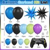 Video Game Balloon Arch Garland Kit, Blue Purple Green Black Party Balloons with 2Pcs Game Handle Foil Balloons for Video Game Theme Birthday Party Boys Gamer Night Decor