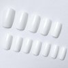 LoveOurHome 240pc White Press on Nails Medium Square Fake Nails Press ons Square Nail Tips Gel False Nails Colored Presson Artificial Fingernails & Glue Adhesive Tabs Women Girls Manicure Decor