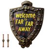 Outdoor Welcome Sign Far Far Away Sign Green Diamonds Design Personalized Welcome Sign for Front Door Front Porch Home Yard Party Decorations,2 PCS
