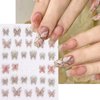 5D Butterfly Nail Art Stickers Decals Self-Adhesive Nail Decoration Accessories Pegatinas Uñas Nail Supplies for Woman Girls DIY Nail Art Design