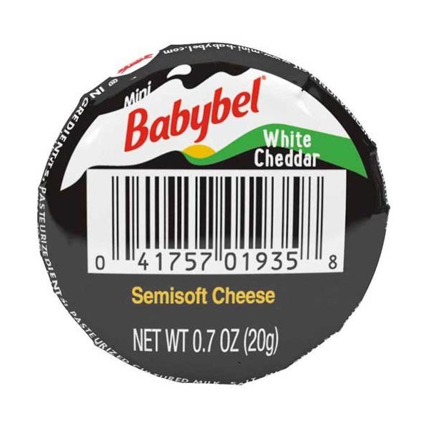 Mini Babybel White Cheddar Cheese, 0.7 Ounce -- 30 per case.