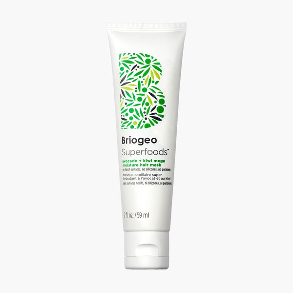 Briogeo Superfoods Avocado + Kiwi Mega Moisture Mask, Protein-Free, Deep Hydration, Enhance Shine, Vegan, Phalate & Paraben-Free, 2 oz