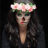 Temporary Face Tattoos, 6 sheets Day of the Dead Decorations Glow in The Dark,Sugar Skull Stickers Halloween Makeup for Men and Women (Face Tattoos)
