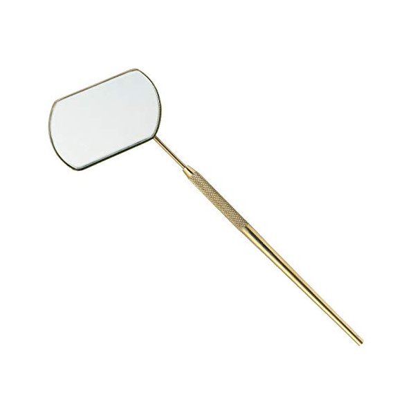 Metaleks 2Pcs EyeLash Extension Mirror, Lash Mirror for Eyelash Extension, Eye Makeup Inspection Mirror, Stainless Steel for Eyelash Extension Supplies and Accessories Golden Titanium Coated