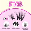 GAQQI Lash Clusters Kit, DIY Lash Extensions Kit 10-14mm Fluffy Cluster Lashes, Wispy Eyelash Clusters with Lash Bond and Seal+Lash Tweezer+Remover+110pcs Thin Band Individual Lashes (3D-GQ08-KIT)