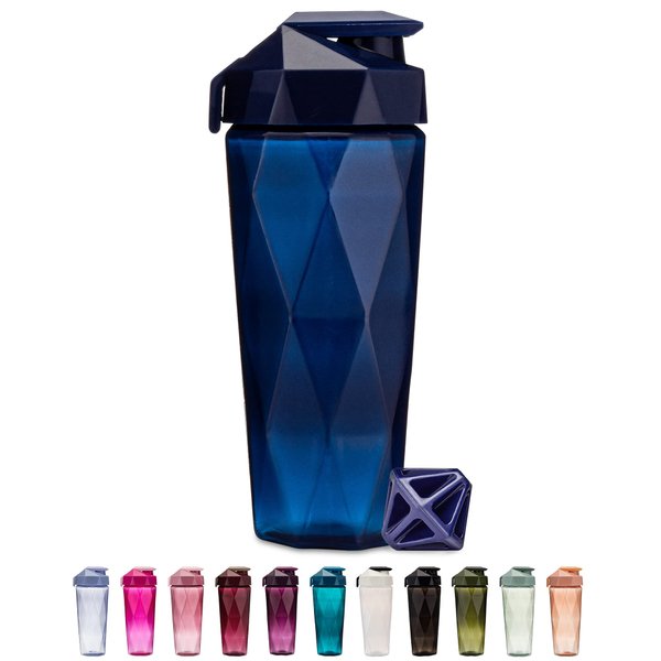 Keelo Bottle Classic 28oz Blender Shaker Bottle | Protein Shaker Bottle with Diamond Agitator | Shaker Cup with Carrying Handle and Dishwasher Safe | Navy - 28-Ounces