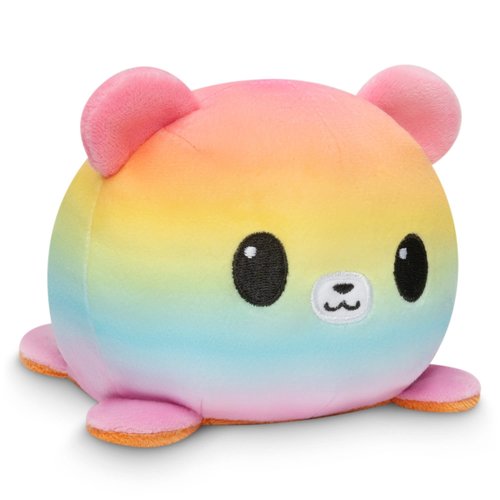TeeTurtle - The Original Reversible Bear Plushie - Pride - Brown + Rainbow - Cute Sensory Fidget Stuffed Animals That Show Your Mood!