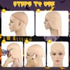 Morcheiong 2/4/8 Pieces Bald Cap for Halloween Costumes Makeup Latex Bald Head Wig Caps Bald Cosplay for Adults Women (Classic Style, 2)