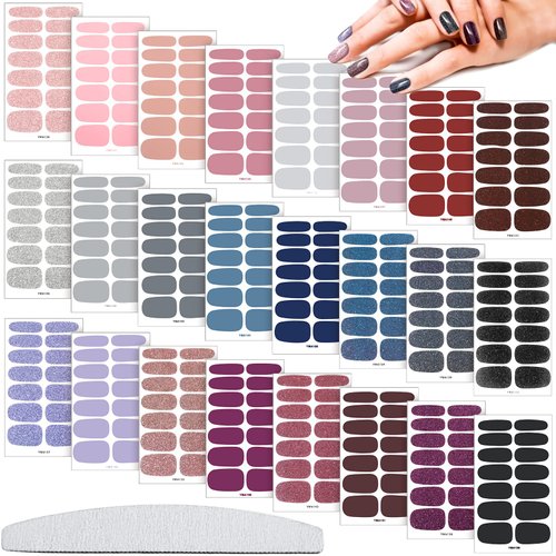 336 Pieces 24 Sheets Thanksgiving Full Nail Stickers Fall Nail Wraps Self Adhesive Nail Decal Polish Strips Manicure Kits with Nail File for Women Girls Nail Decor(Cute Color,Cute Style)