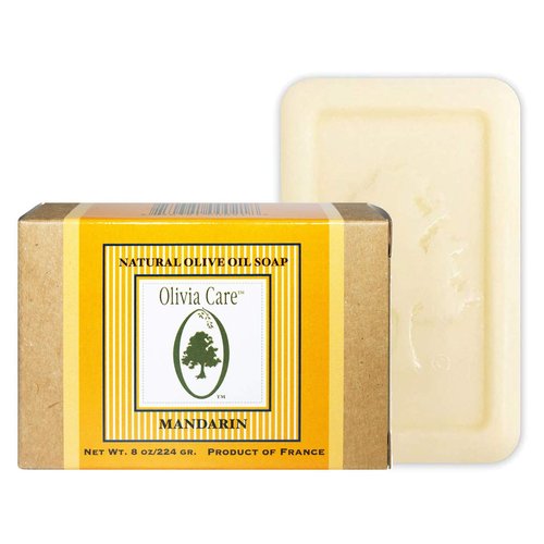 Olivia Care Mandarin Bar Soap - Organic, Vegan & Natural | Pure Olive Oil | Hydrates, Moisturizes & Deep Cleans | Good for Sensitive Dry Skin | Made in USA