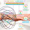 Flow Ring Spinner Ring Arm Toy - Arm Slinky Stainless Steel Spring Toy Metal Slinky Magic Flow Bracelet Spinner Rainbow Slinky Toy Rings for Girls - Rainbow Bracelet Metal Geometric Spinning Bracelet