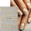 5D Flower Nail Art Stickers, 5D Embossed Floral Nail Decals Daisy Small Flower Floral Nail Art Supplies Luxurious Spring Summer Nail Design for Women Manicure Decoration(4 Sheets)