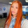 V'NICE Orange Lace Front Wig 13×2.5 Long Straight Glueless Heat Resistant Fiber Hair Synthetic Lace Front Wigs for Fashion Women Cosplay Daily Wear