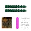 Aimimier 24Pcs Square False Nails Glossy Full Cover Pure Color Short Fake Nails with Glue Sticker Acrylic Artificial Press on Nails for Women and Girls (Green)