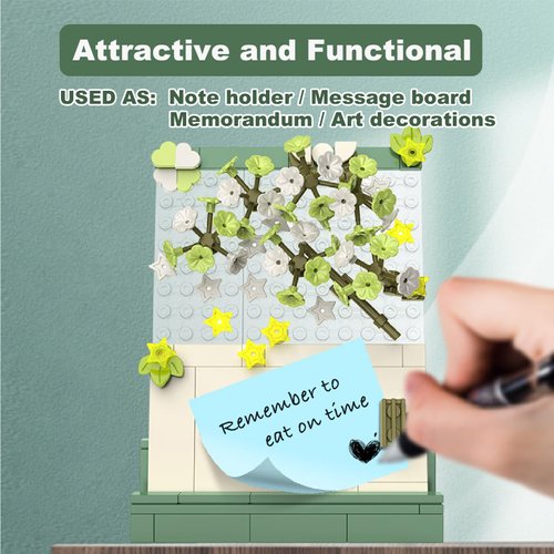 Toy Building Sets, Postcard Building Blocks for Adults, Jaki Creative Note Holder Flower Building Set for Desktop Decorations, DIY Message Board Mini Building Block Sets-Collectible Gift Idea-Set 2