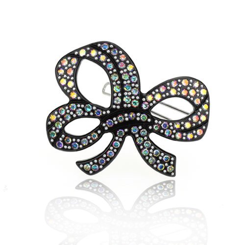 DoubleAccent Hair Jewelry Simulated Crystal Ribbon Hair Barrettes,