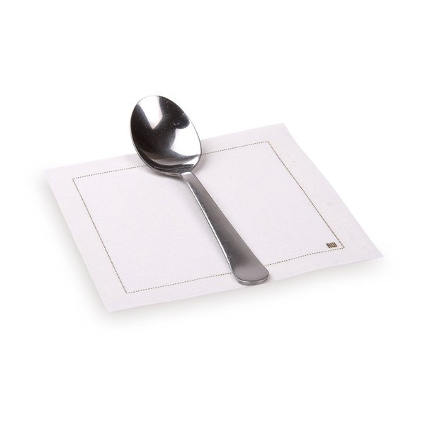 Restaurantware Napluxe Organic Cotton Cocktail Beverage Napkins - Soft and Durable 4.5" x 4.5" Ecru Paper Napkins - Disposable and Recyclable - 50-CT Roll- Restaurantware