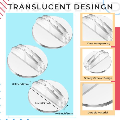 Yinkin 50 Pcs Card Stands Translucent Plastic Card Holders Game Card Stands Paper Miniature Bases Clear Paper Board Clips for Table Numbers Business Price Tags Menus Labels Party, 1 Inch