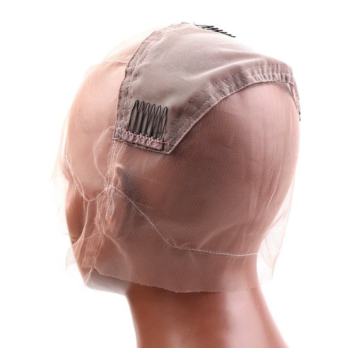 Bella Hair Full Lace Wig Cap with Stretch Panel and Combs for Black Women Making Wigs (Small Size Cap)