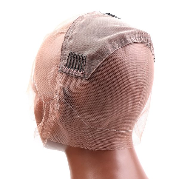 Bella Hair Full Lace Wig Cap with Stretch Panel and Combs for Black Women Making Wigs (Small Size Cap)